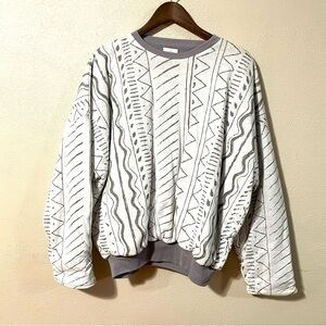 Golden Touch Modern Geometric Crewneck Sweater Size 42-44